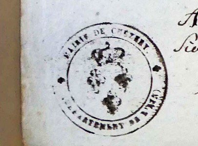 Cachet Ch&eacute;zery, 1826
