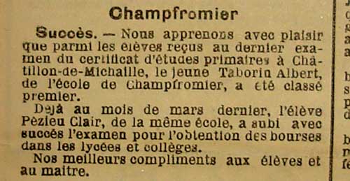 Succ&egrave;s au CEP