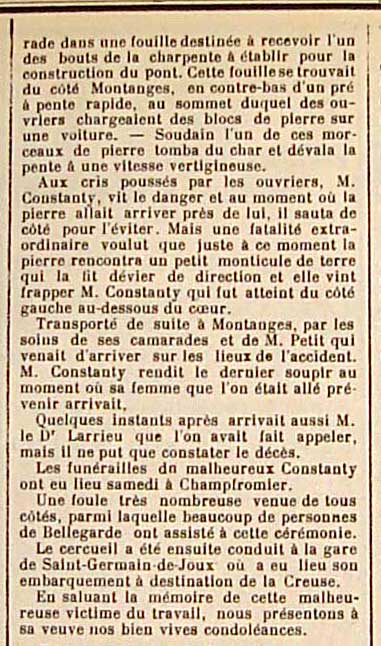 Décès au Pont du Tram