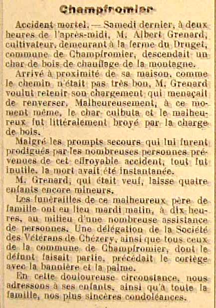 Broy&eacute; par son chargement de bois