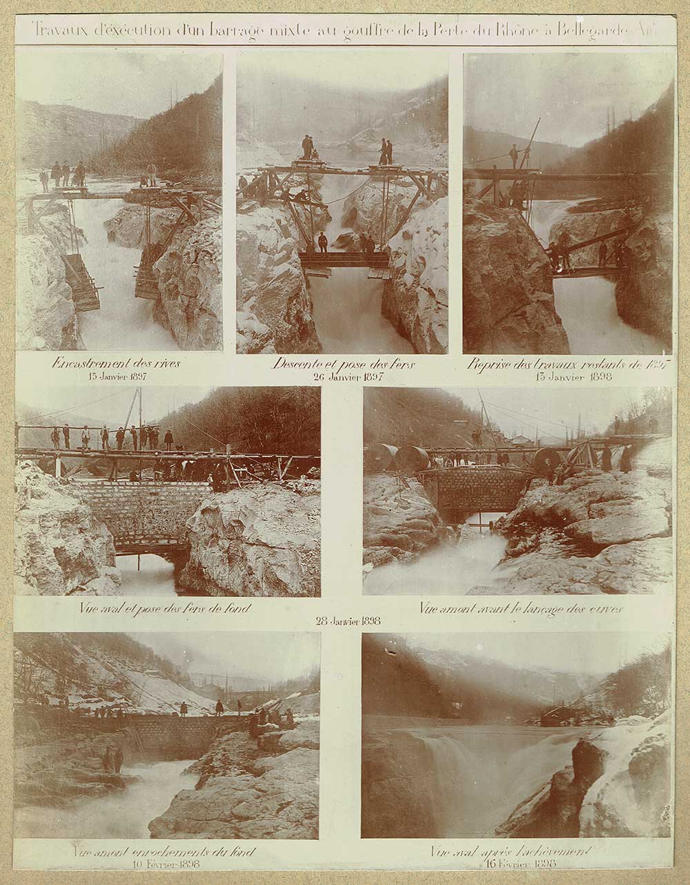 Barrage sur les Pertes du Rh&ocirc;ne en 1898