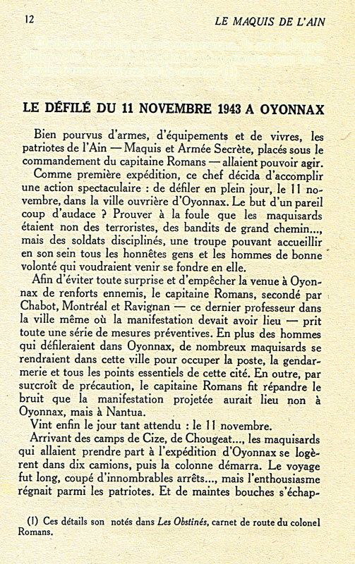 D&eacute;fil&eacute; Oyonnax 1943